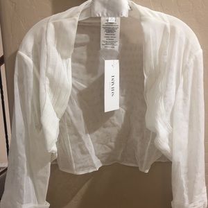 David's Bridal Elegant Sheer Cream Jacket Cover